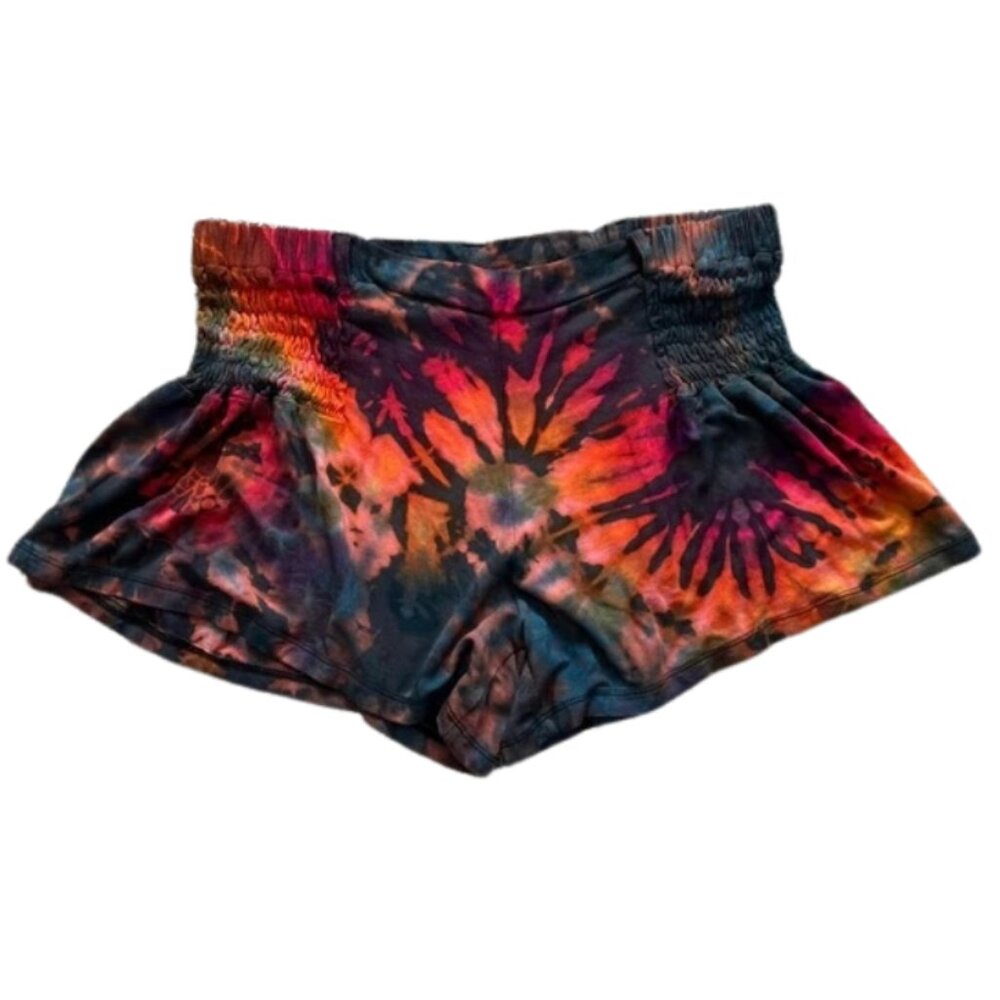 Kathmandu Vibrant Multicolor Tie-Dye Women's Elastic-Waist Flowy Shorts - Size